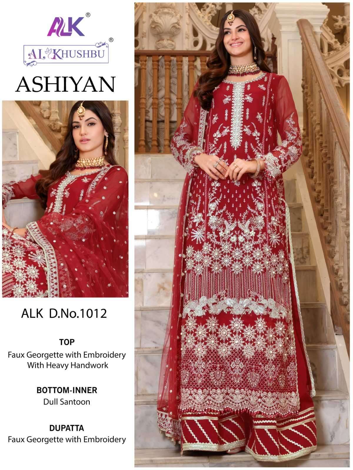 al khushbu ashiyan 1012 georgette heeavy embroidered suit