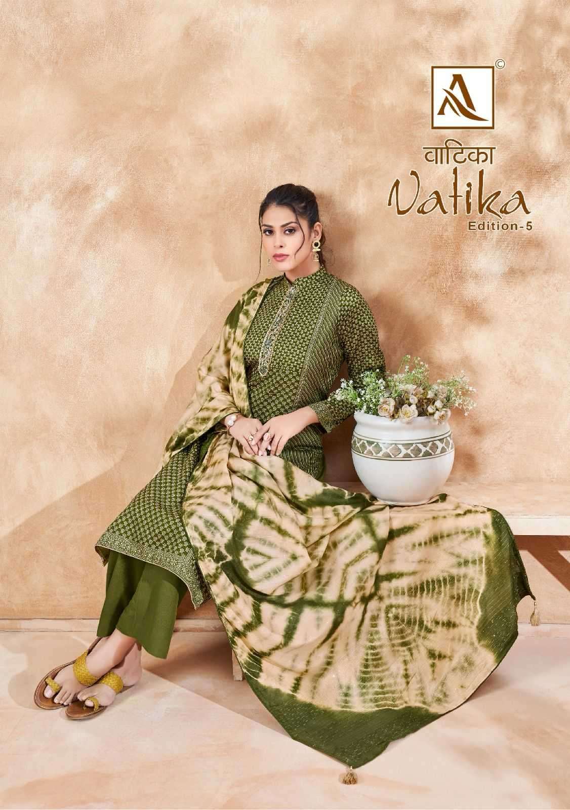 alok suit vatika vol 5 series 1352001-1352008 Pure Zam Cotton suit