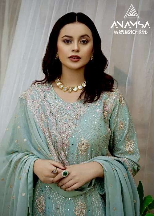 anamsa 296 Pure Zam Self embroidered suit