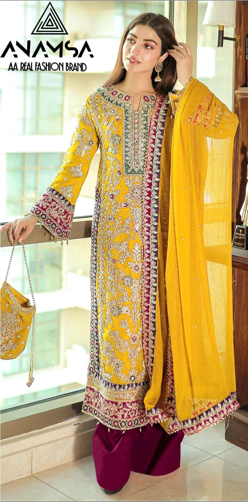 Anamsa-299 designer Heavy Pure Fox Georgette suit