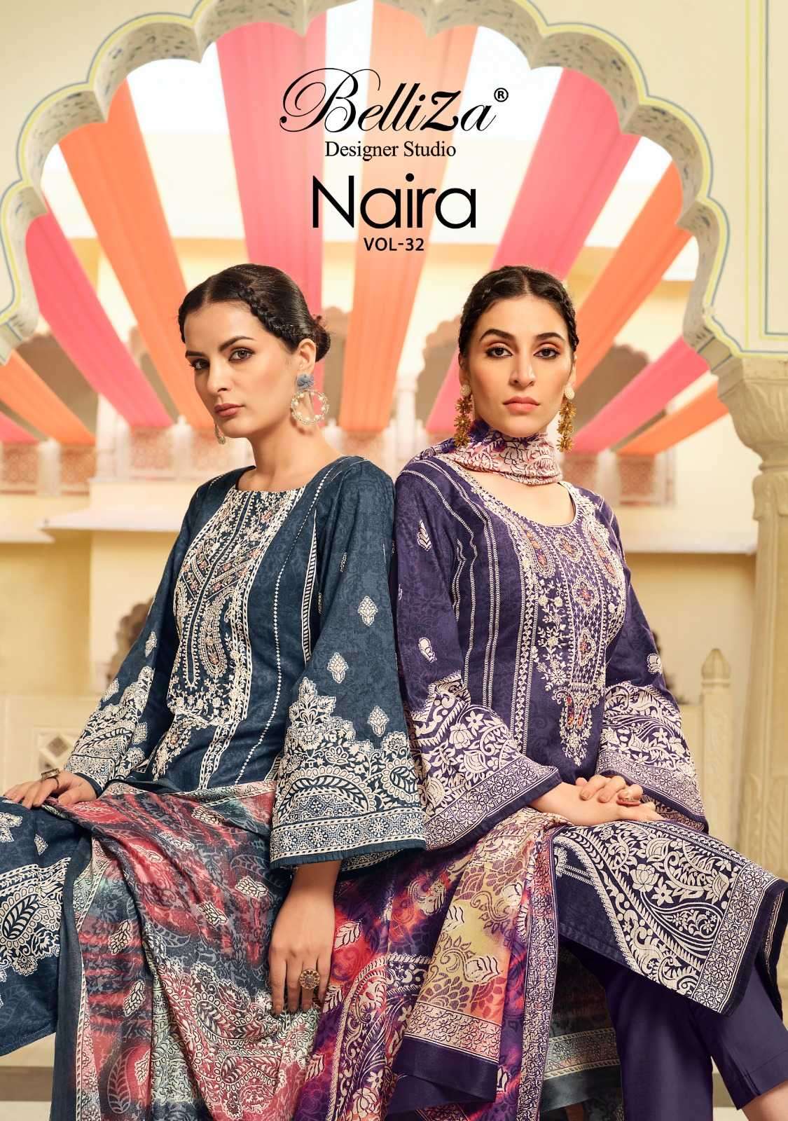 belliza naira vol 32 series 876001-876008 Pure Cotton suit