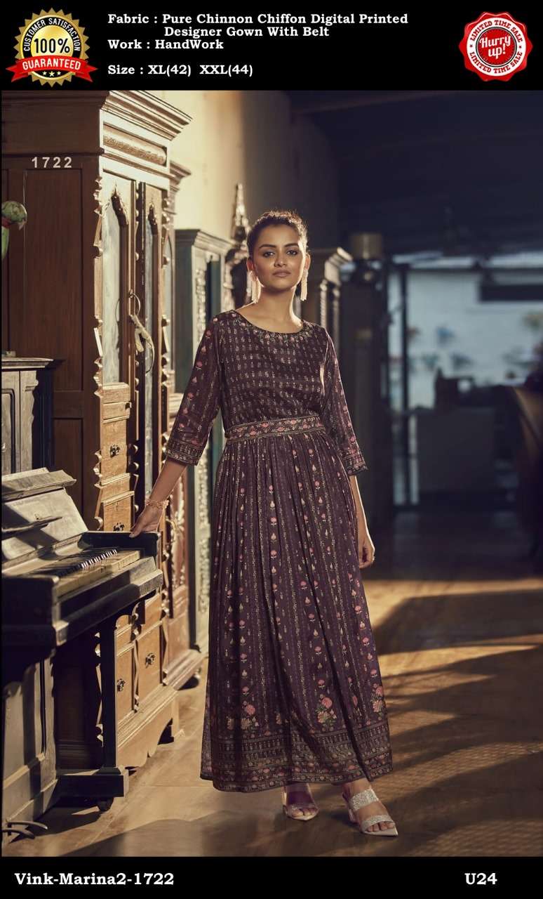 bt-02 designer fancy printed long frock type kurti 
