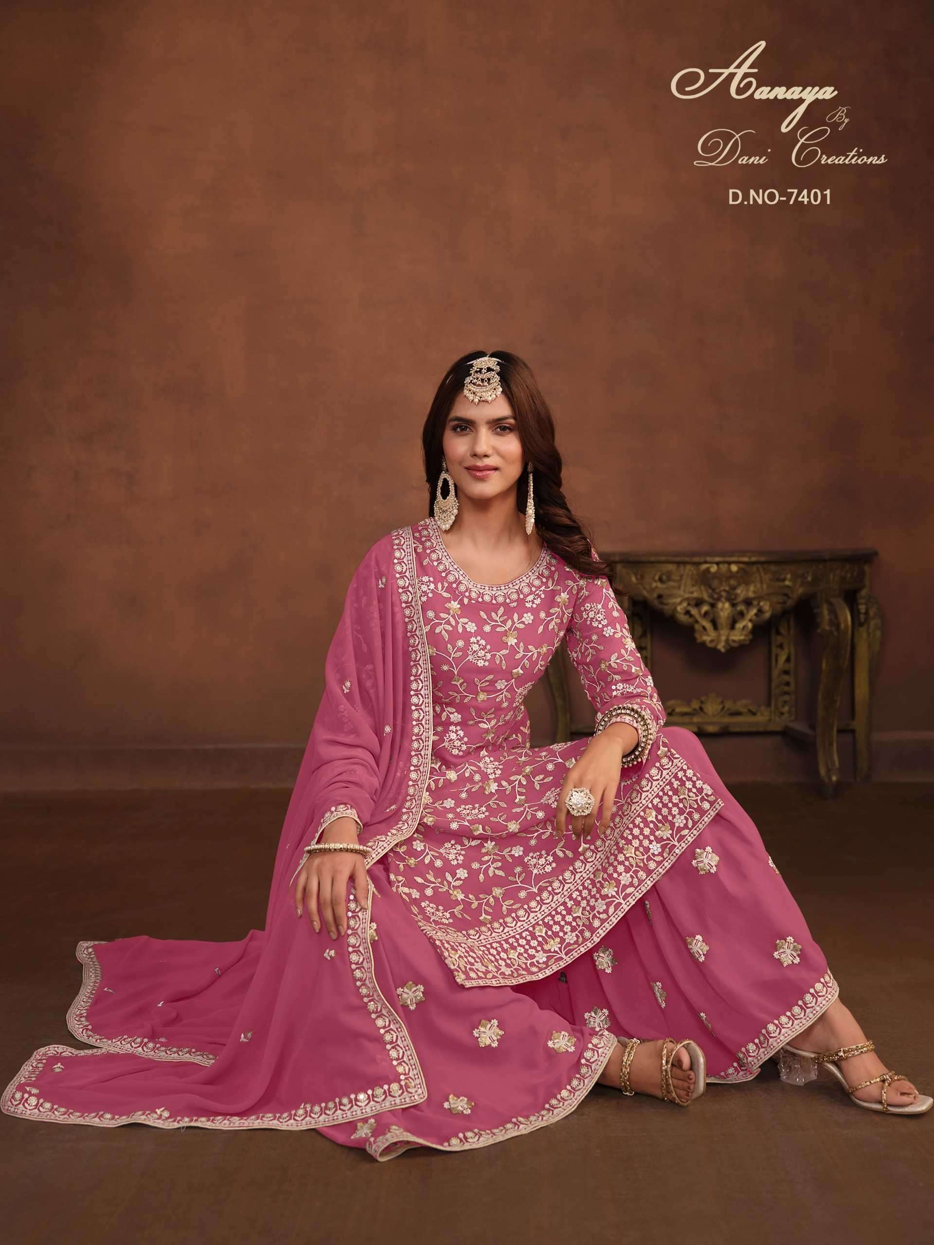 dani creation aanaya vol 174 series 7401-7404 faux georgette suit 