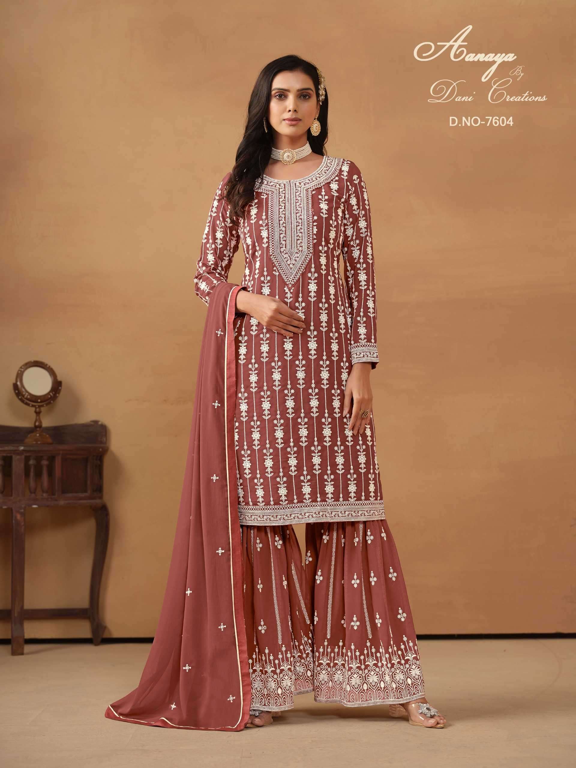 dani creation aanaya vol 176 series 7601-7604 Faux Georgette suit