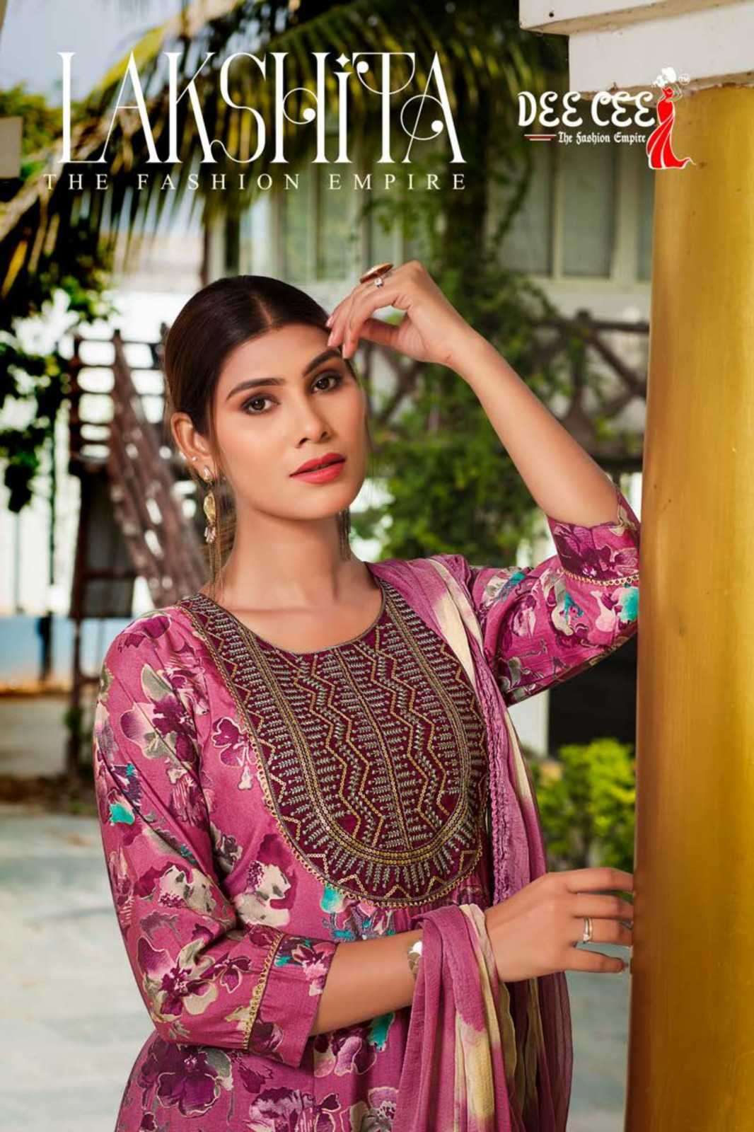 dee cee lakshita series 101-106 heavy chanderi print suit 