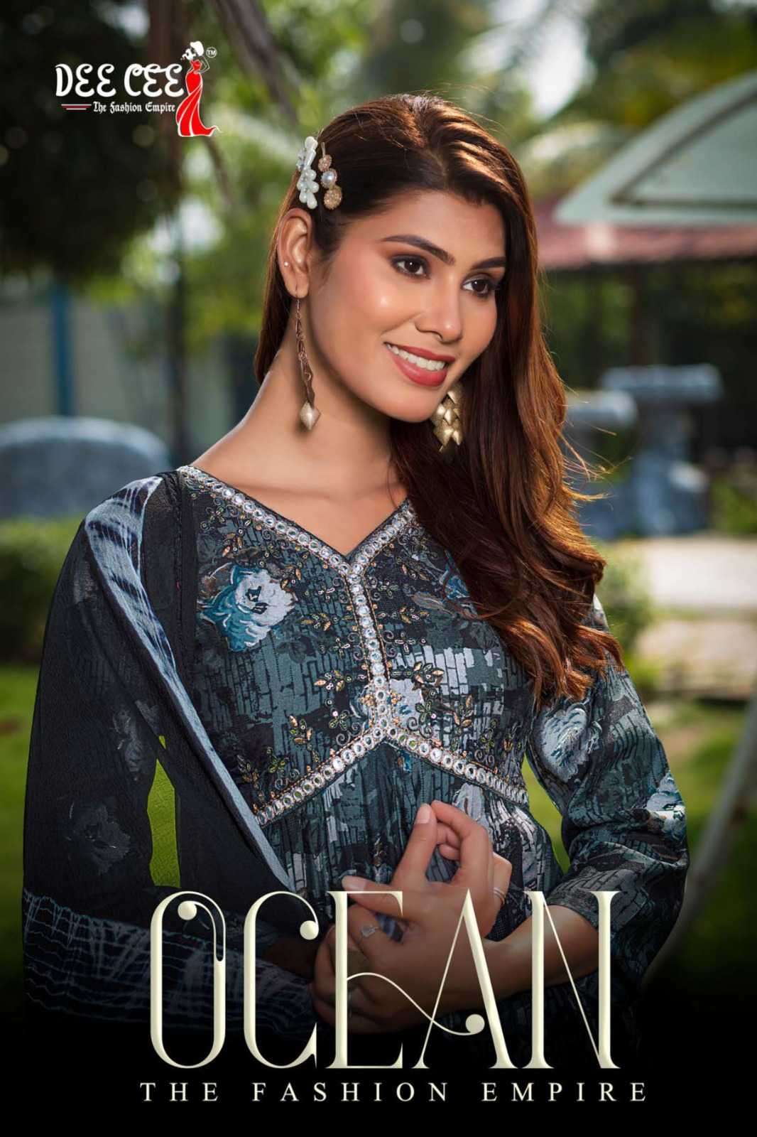 dee cee ocean series 101-106 heavy chanderi readymade suit 