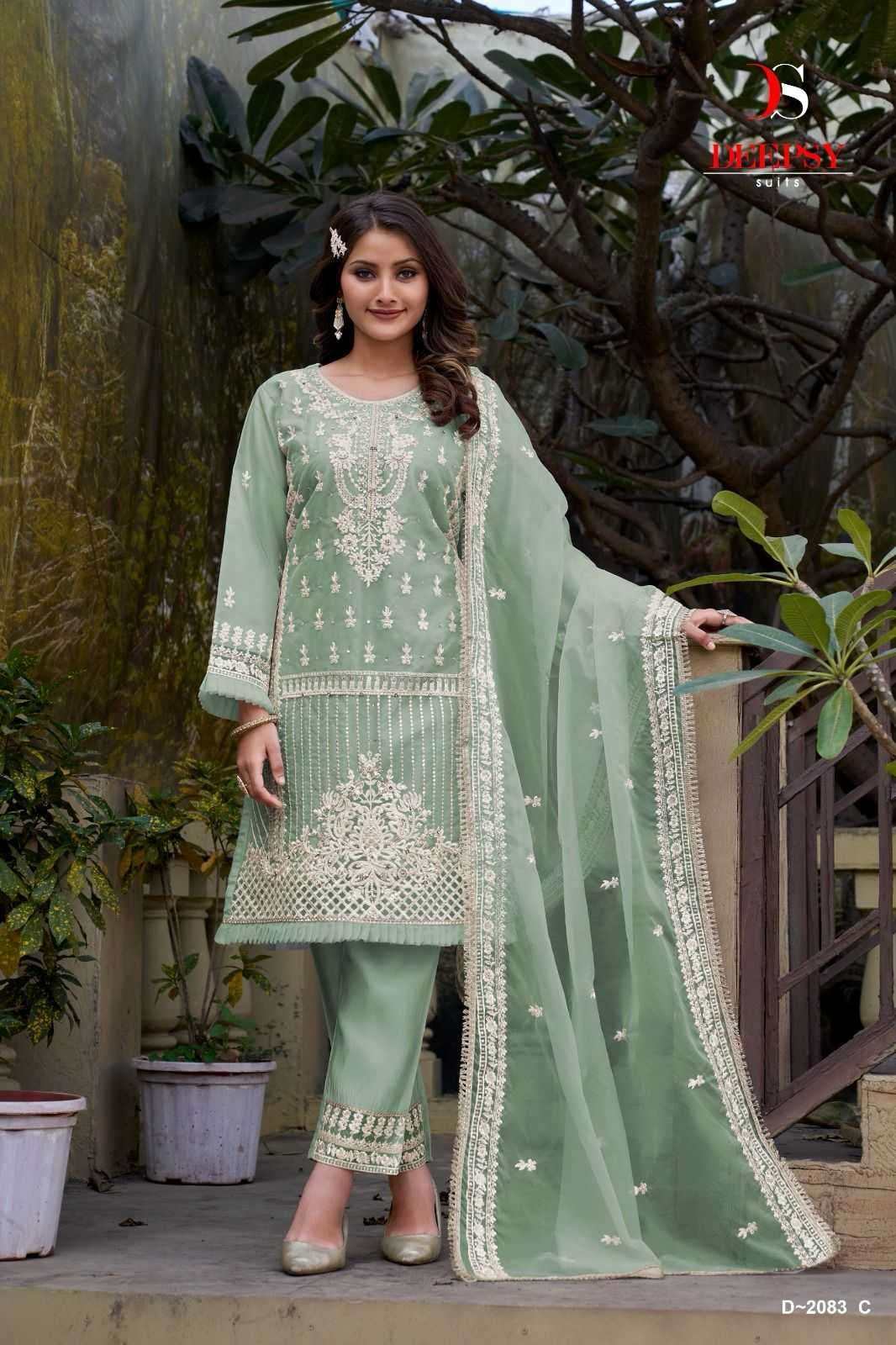 deepsy suits 2083 abcd organa with embroidery suit