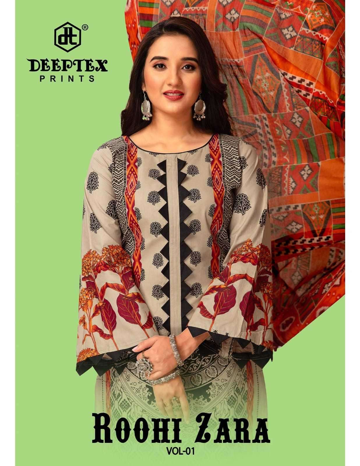 deeptex roohi zara vol 1 series 1001-1008 cotton lawn suit 