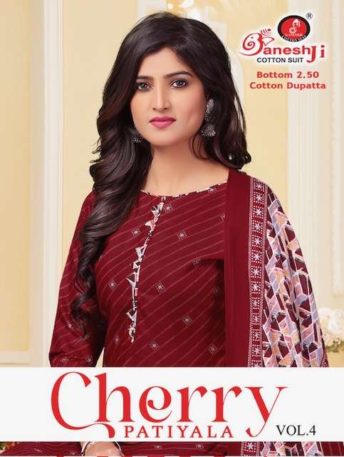 Ganeshji Cherry Patiyala Vol-4 series 1001-1010 indo cotton suit