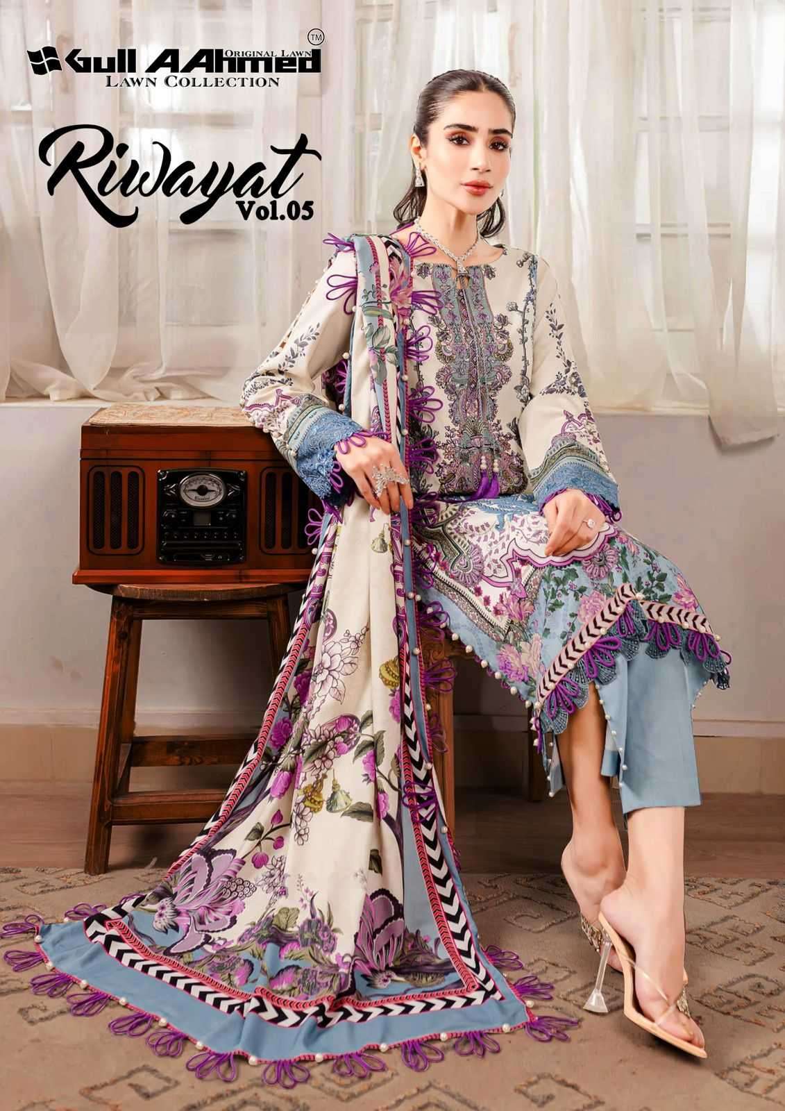 gul ahmed riwayat vol 5 series 5001-5006 Pure lawn suit