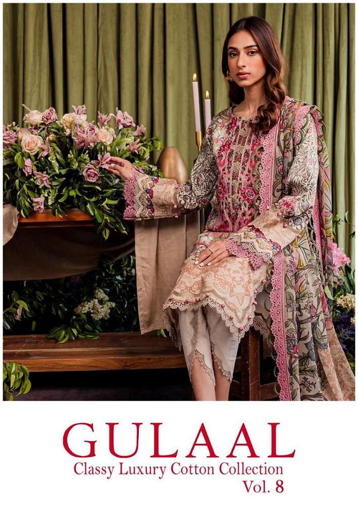 Gulaal Karachi Vol-8 series 71-80 pure cotton suit 