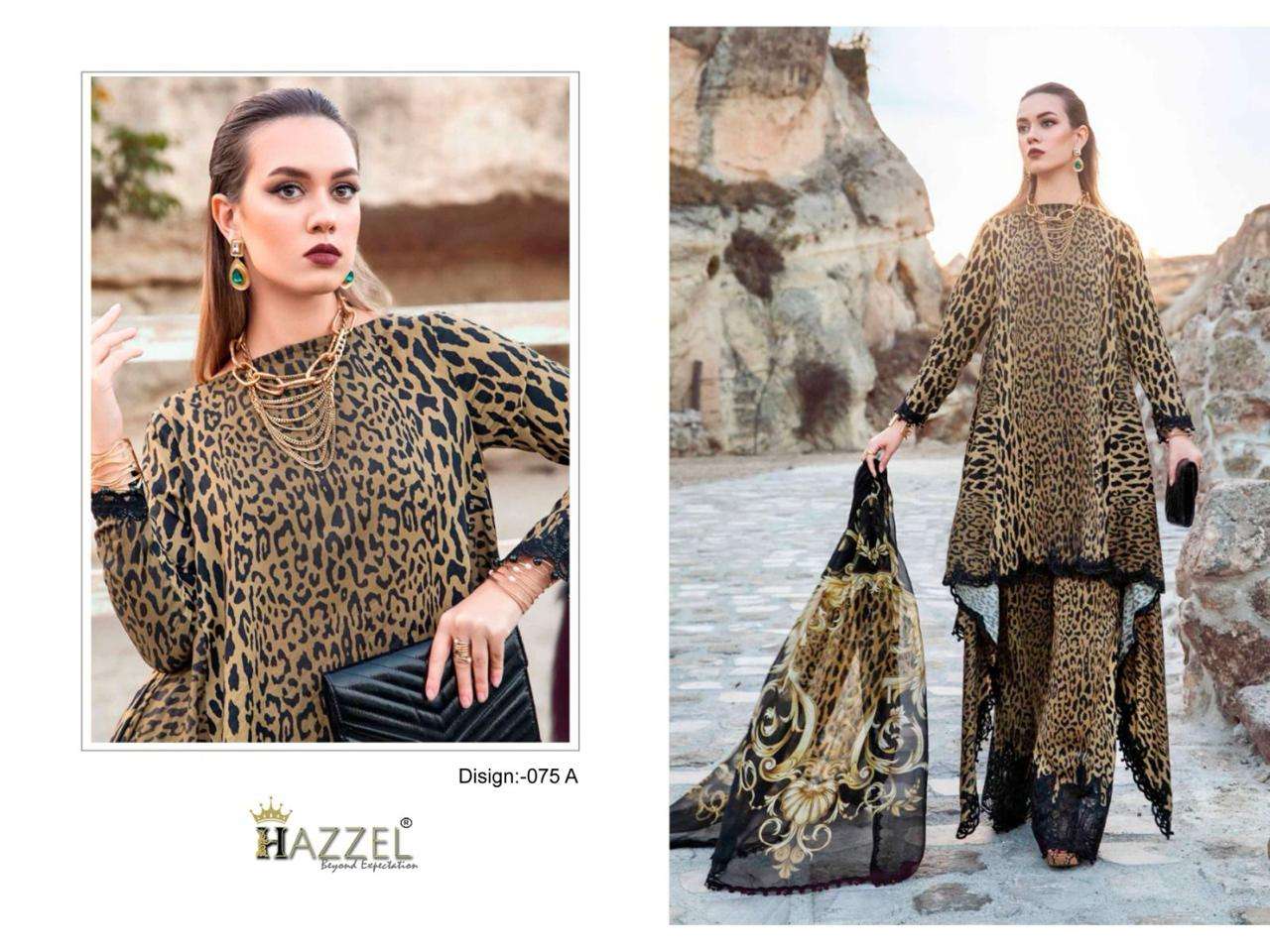 hazzel 075ABC designer pure cotton suit 