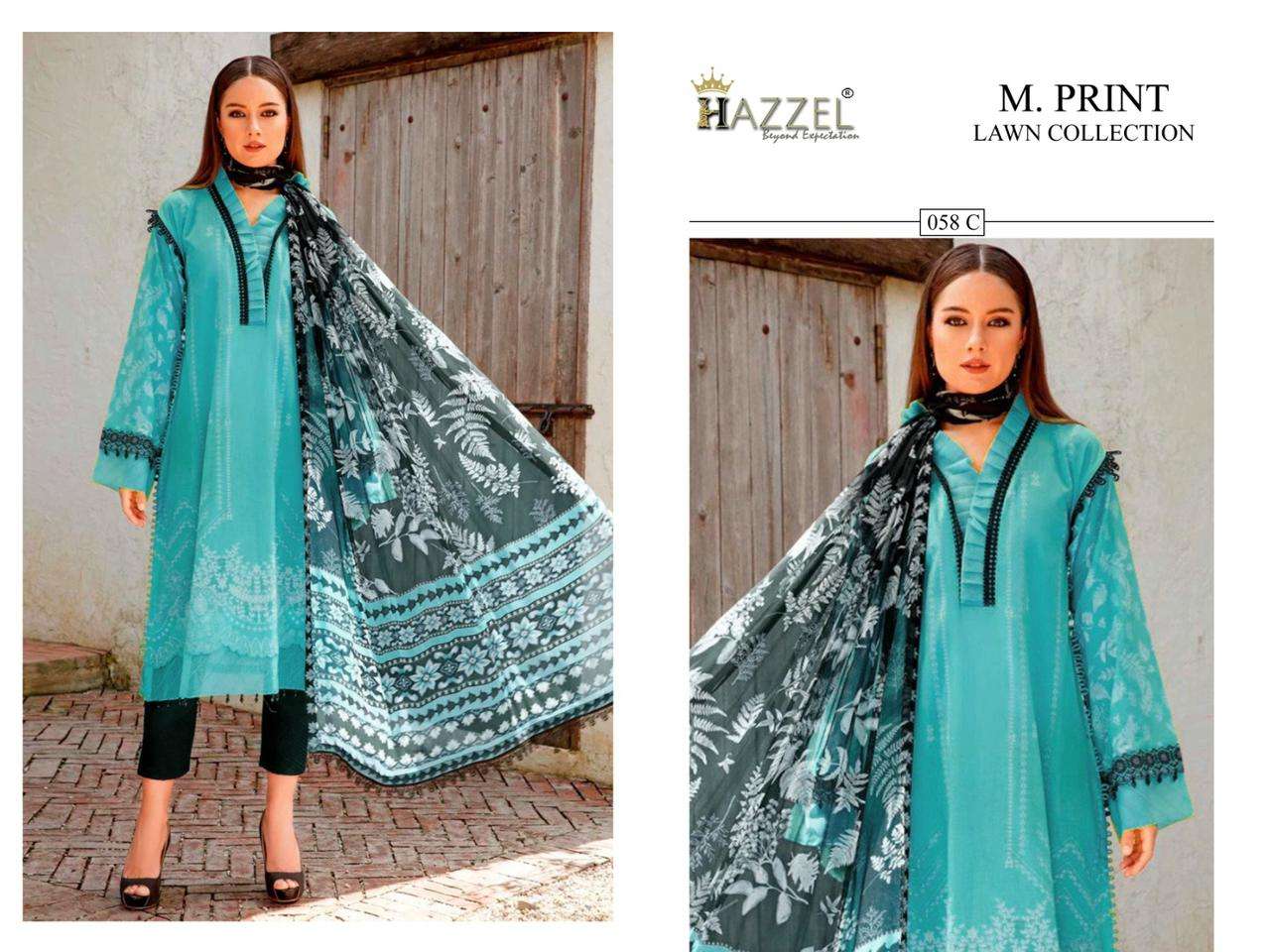 HAZZEL M.PRINTS BASICS HIT COLOUR DESIGNER PURE COTTON SUIT 