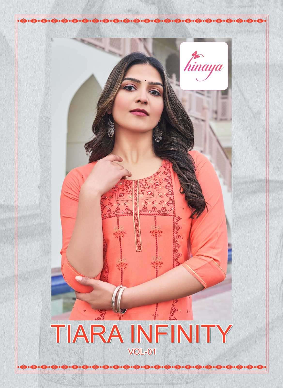 hinaya tiara infinity vol 1 series 1001-1008 rayon slub kurti