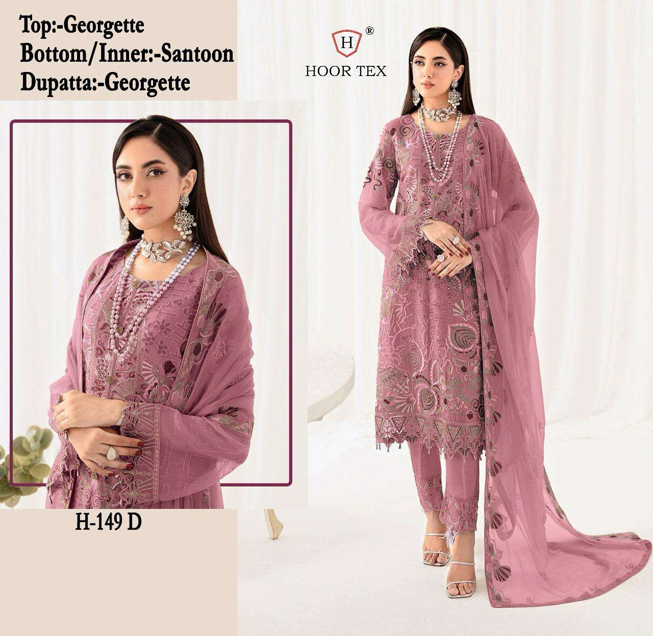 Hoor tex H-149 A to D designer faux georgette suit