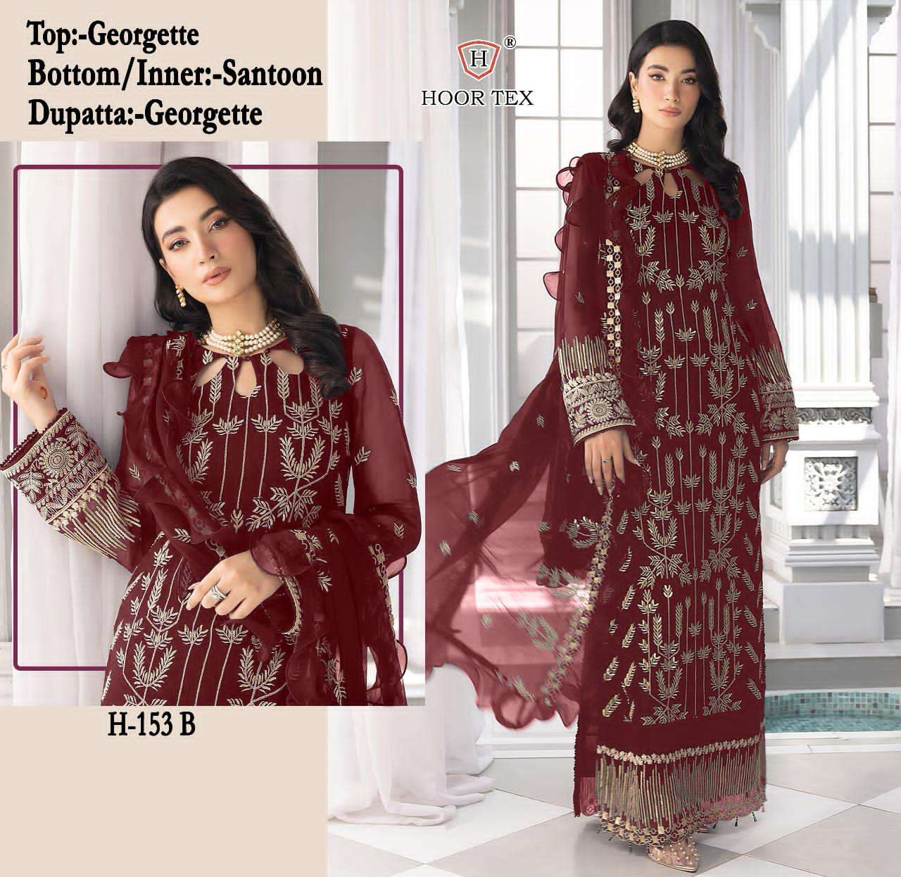 hoor tex H-153 faux georgette suit 