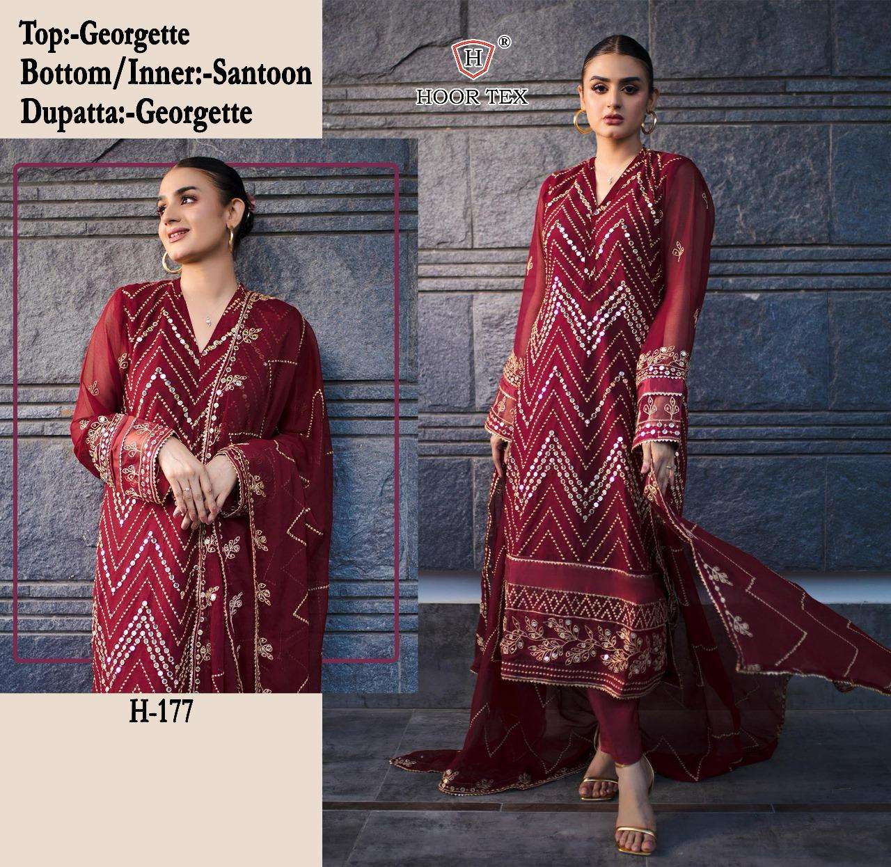 hoor tex H-177 faux georgette suit