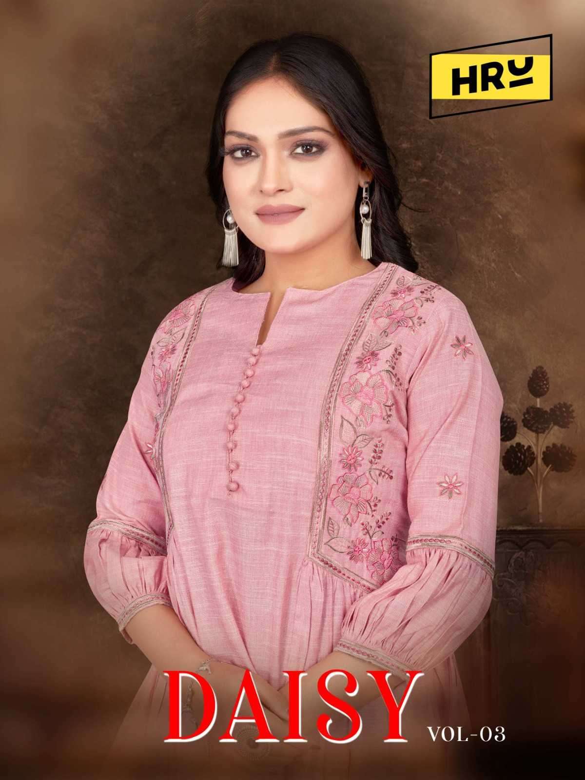 hru daisy vol 3 series 4841-4846 pure viscose kurti