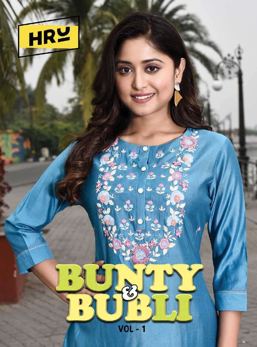 hru india bunty and bubli vol 1 series 4384 nylon viscose kurti 