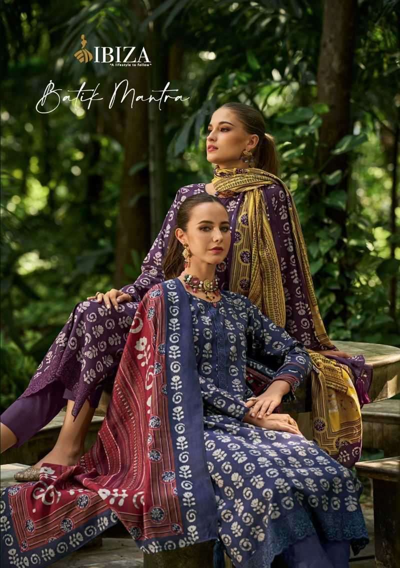 ibiza suit batik mantra series 106637-10644 pure viscose muslin suit 