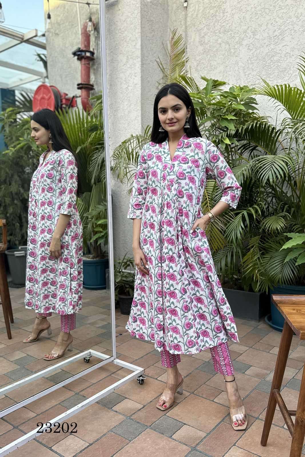 indira apparel 23202 Cambric Cotton kurti with pant 