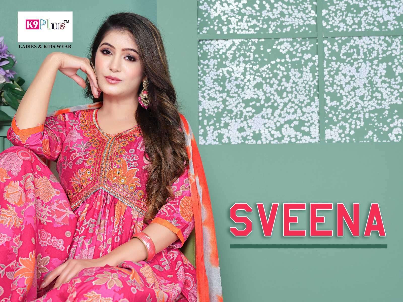 k9 plus sveena series 4021-4028 Modal Chanderi print suit