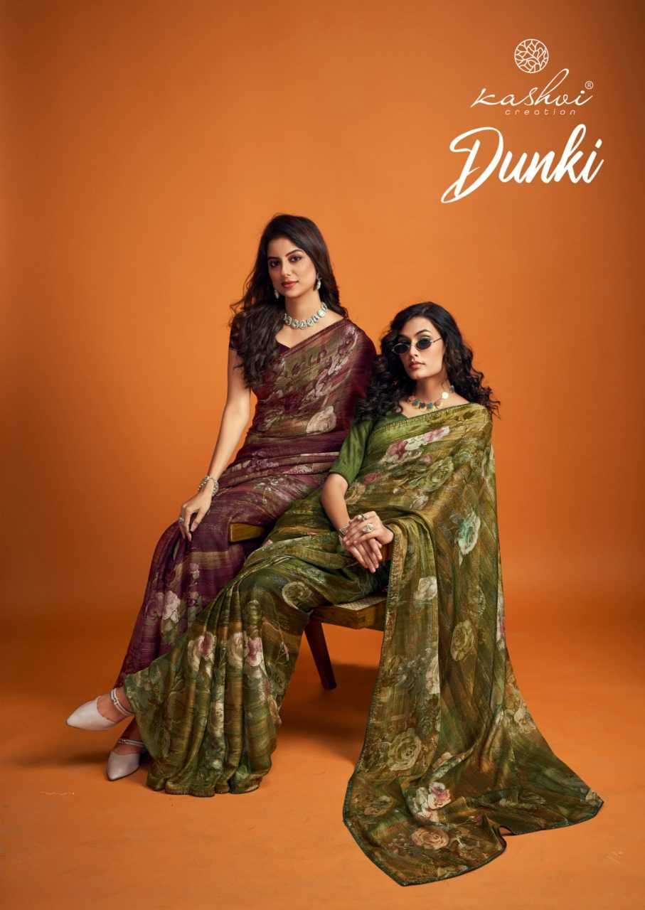 kashvi dunki series 1001-1008 fancy saree