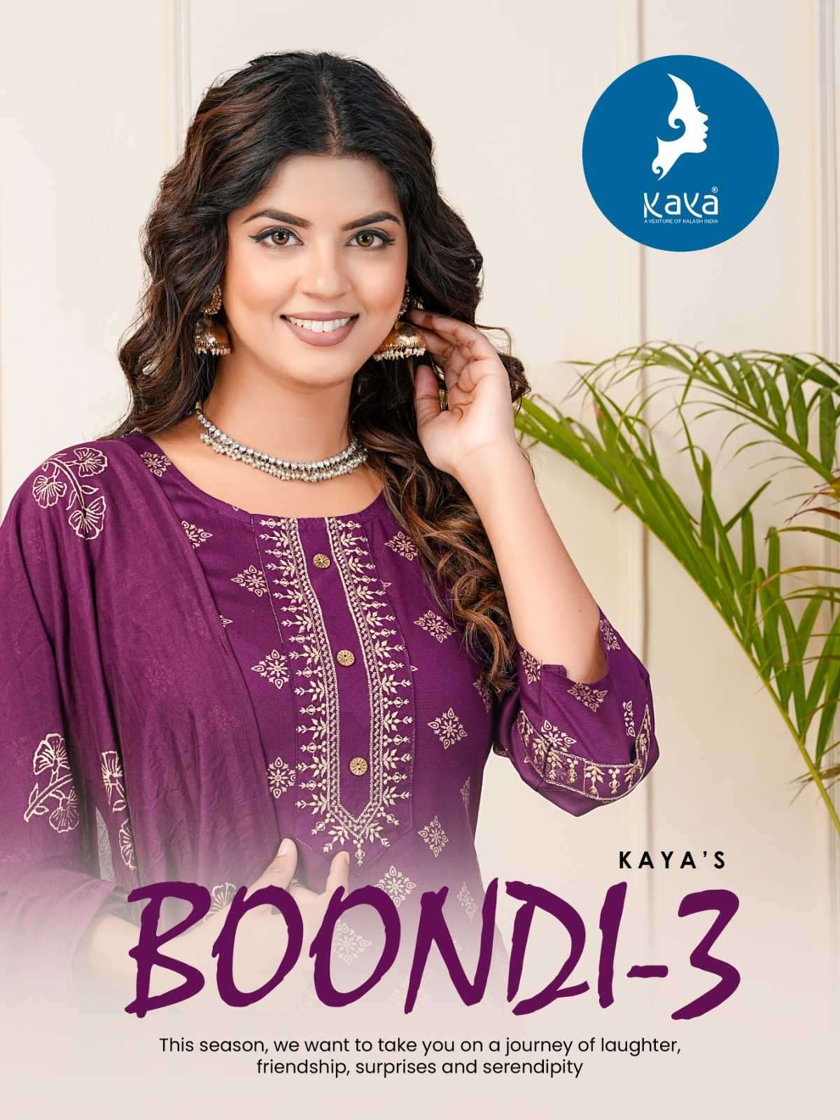 kaya boondi vol 3 series 01-08 rayon readymade suit 