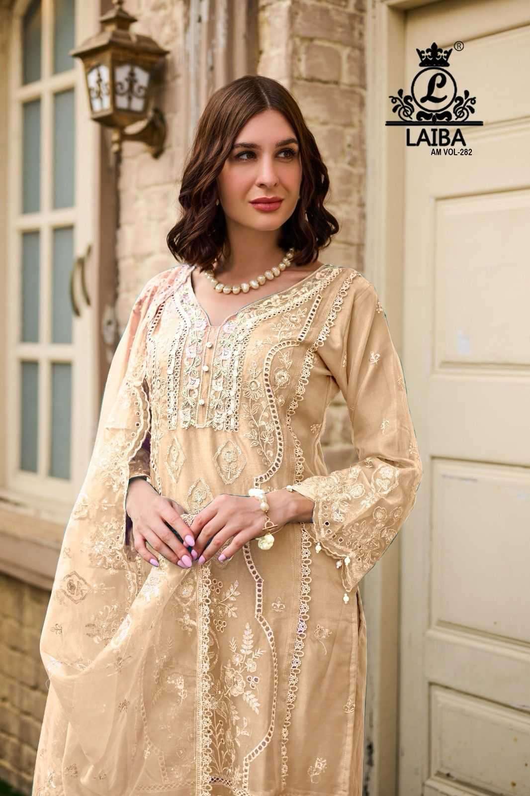 laiba am vol 282 Pure Organza with crepe inner suit 