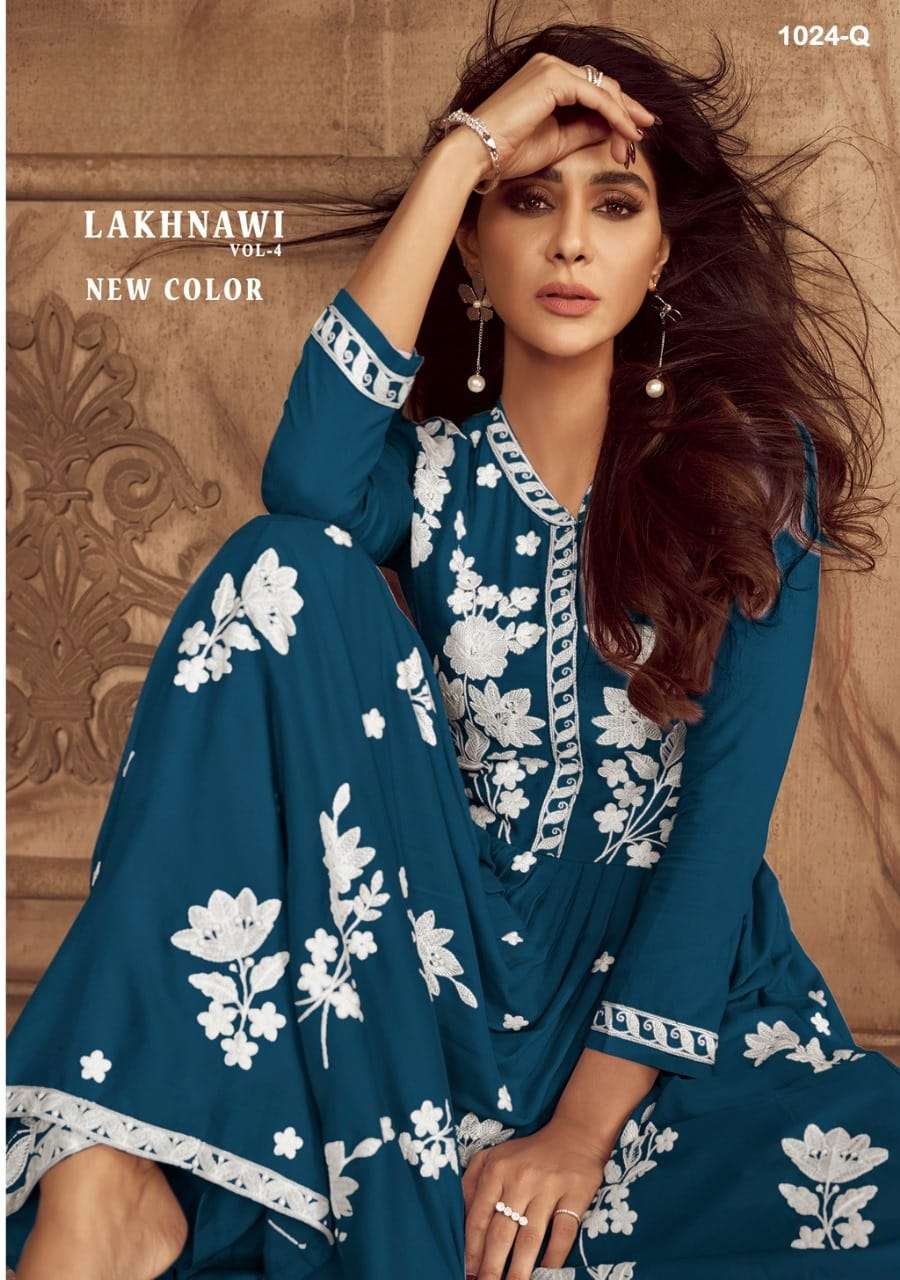 lakhnavi vol 4 new color designer heavy rayon kurti 