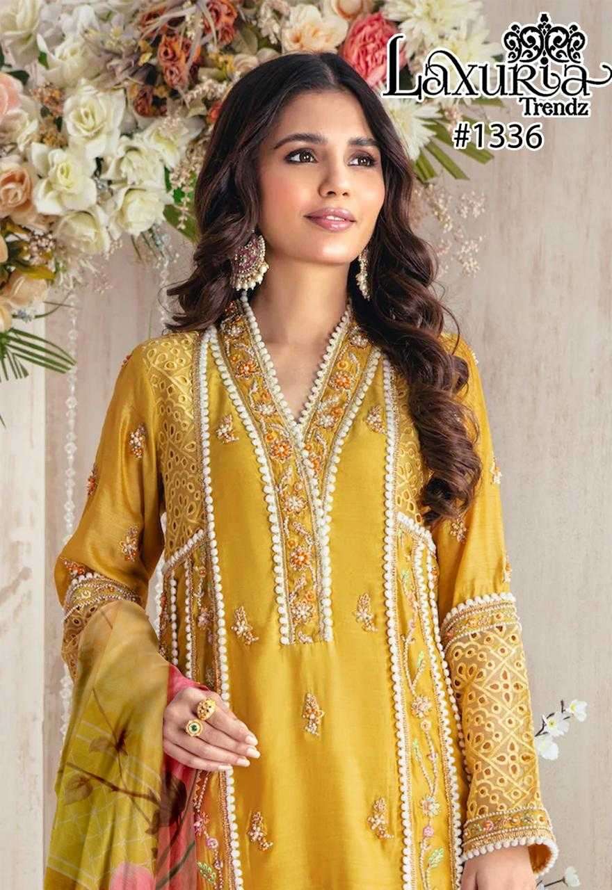 laxuria 1336 Faux Georgette Embroidery Tunic With Hand Work