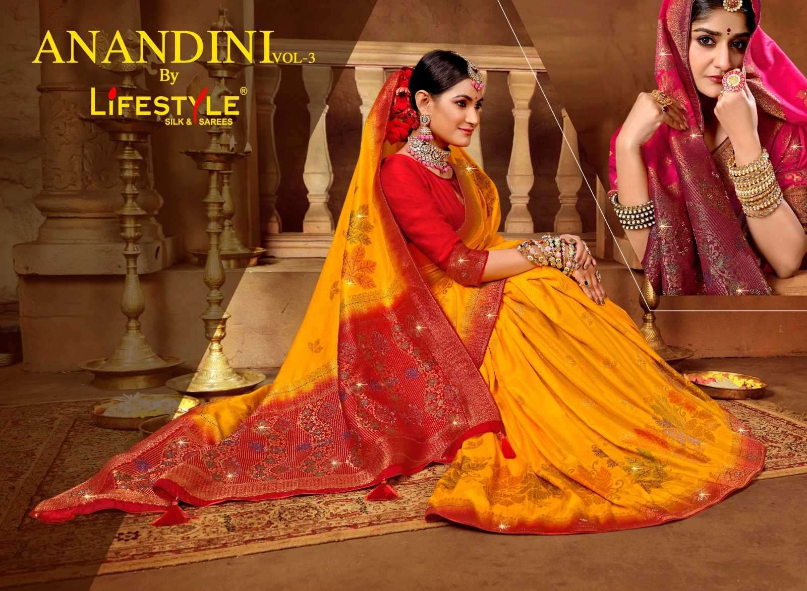 lifestyle anandini vol 3 series 24781-24784 silk saree