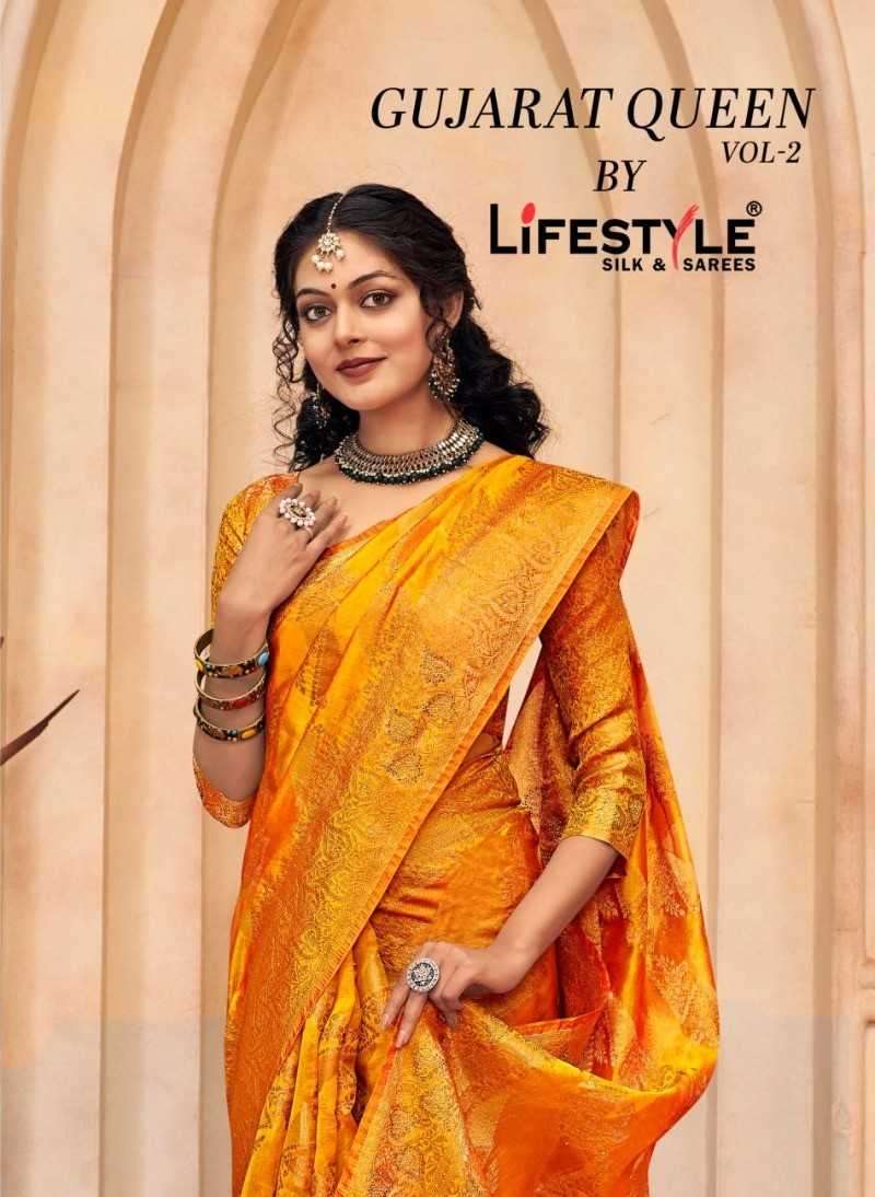 lifestyle gujarat queen vol 2 series 24571-24574 silk saree