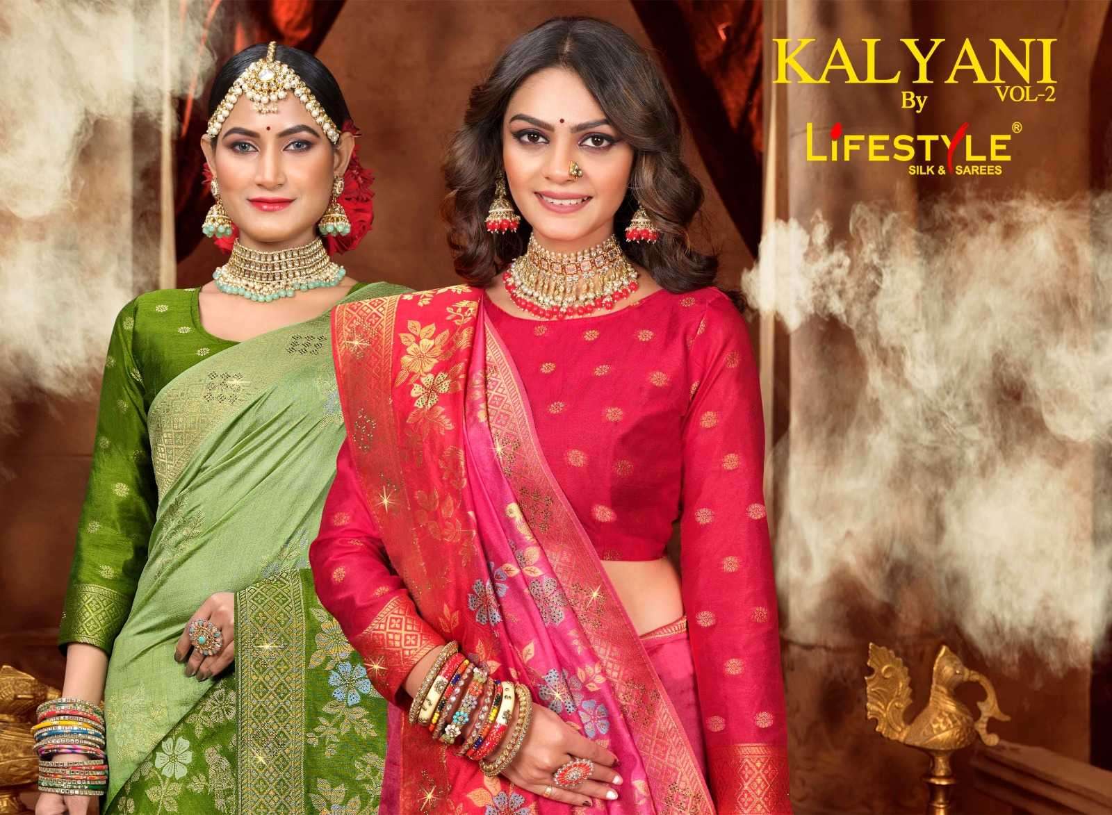 lifestyle kalyani vol 2 series 24981-24984 fancy silk saree