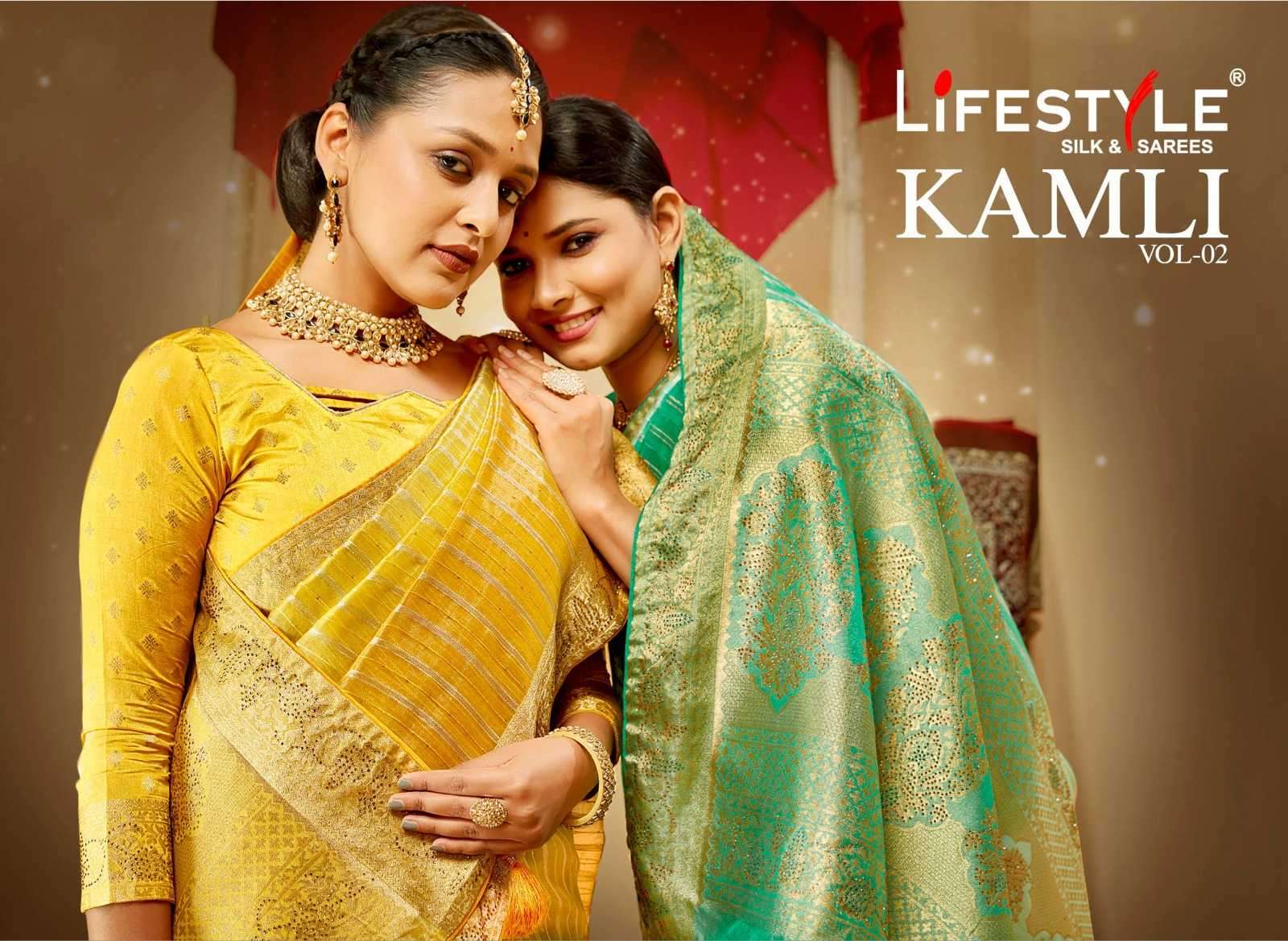 lifestyle kamli vol 2 series 23721-23724 silk saree