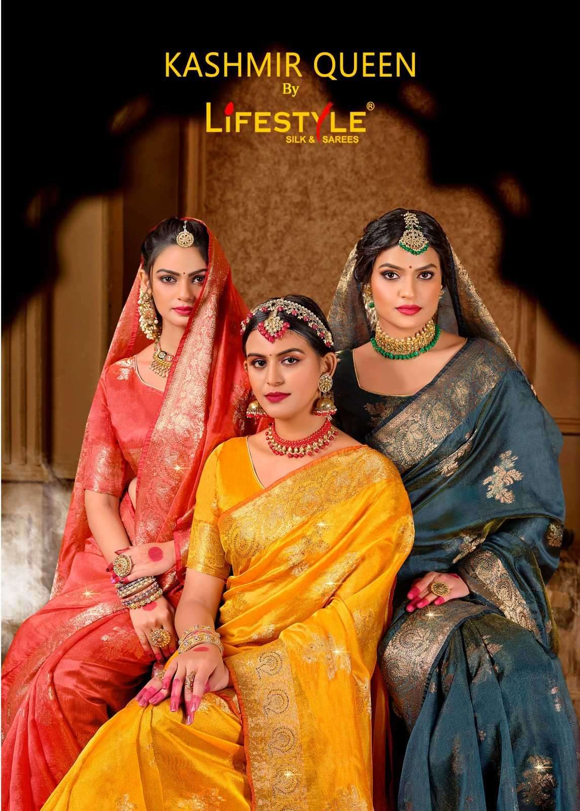 lifestyle kashmiri queen vol 1 series 27121-27126 fancy silk saree