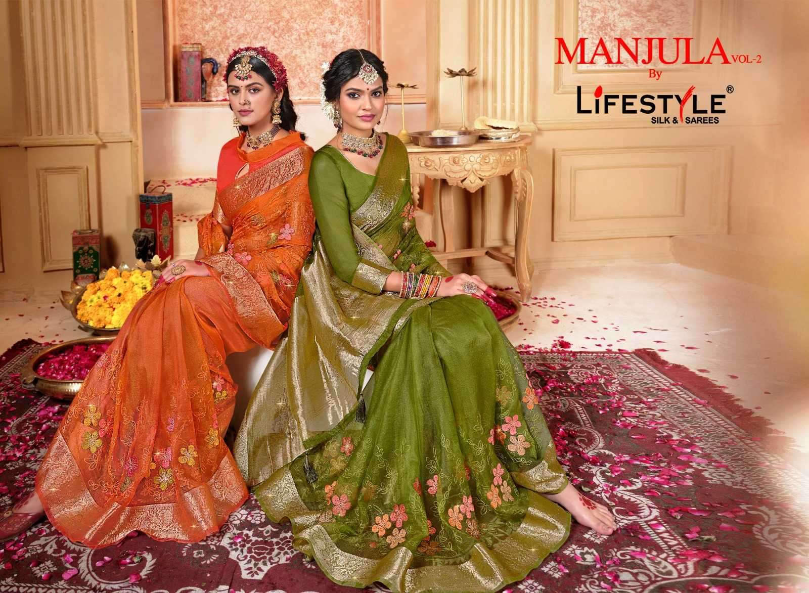 lifestyle manjula vol 2 series 27161-27164 silk saree