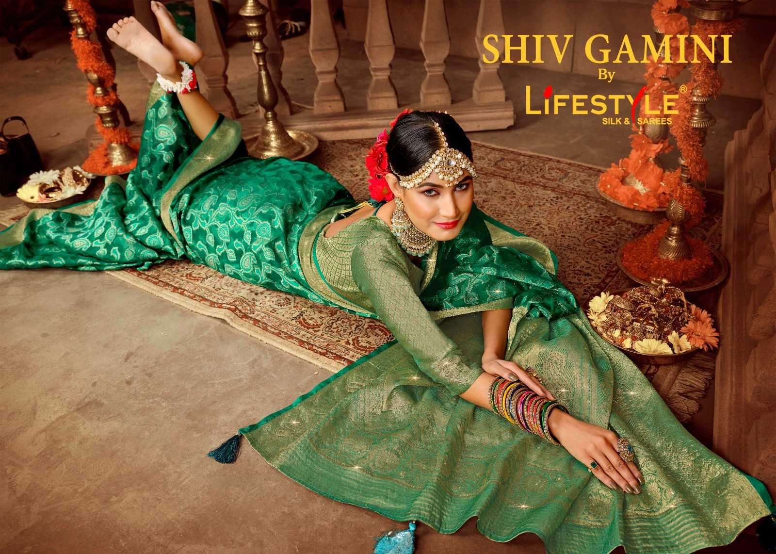 lifestyle shiv gamini vol 1 series 24681-24684 silk saree
