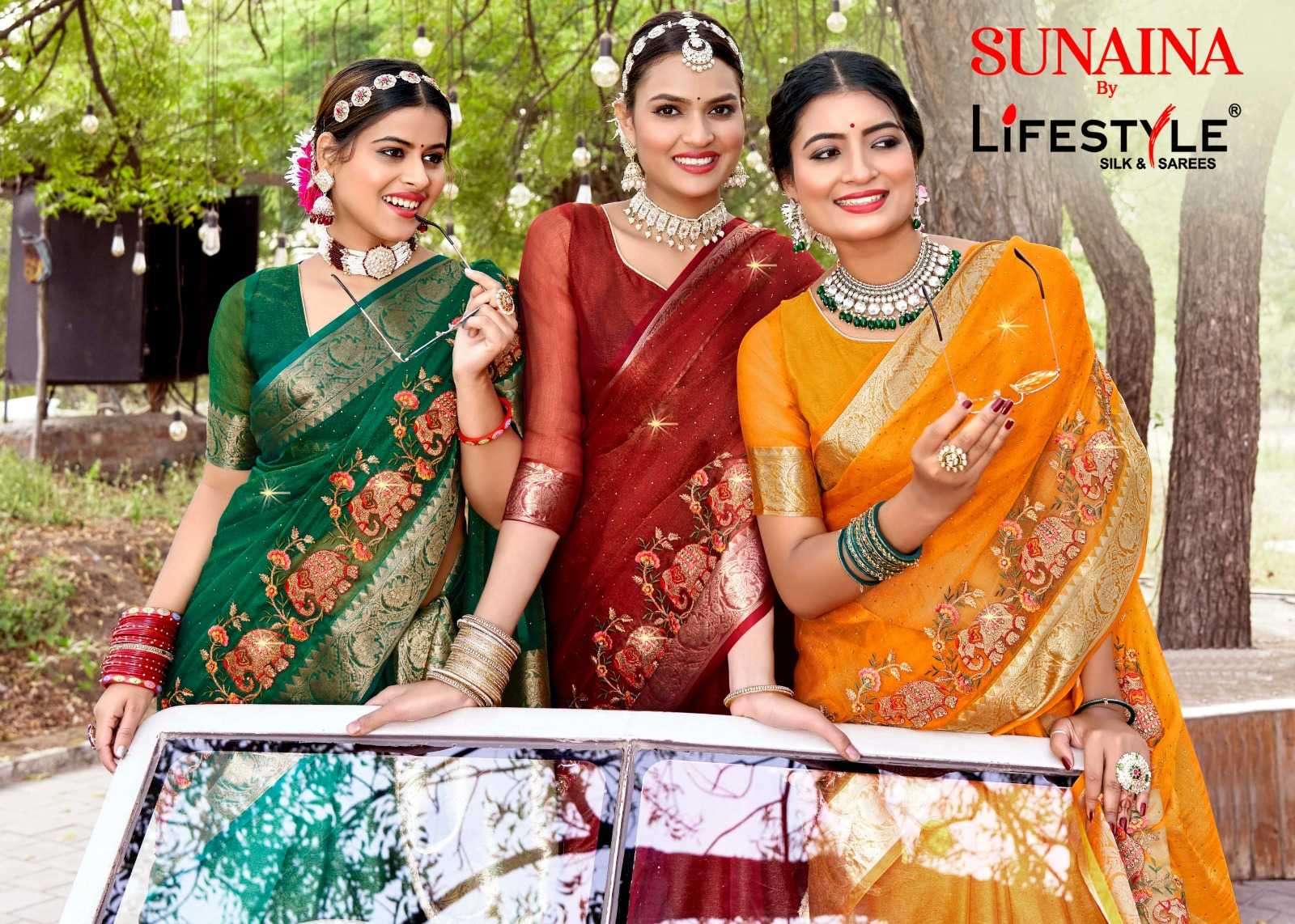 lifestyle sunaina vol 1 series 24311-24314 fancy silk saree