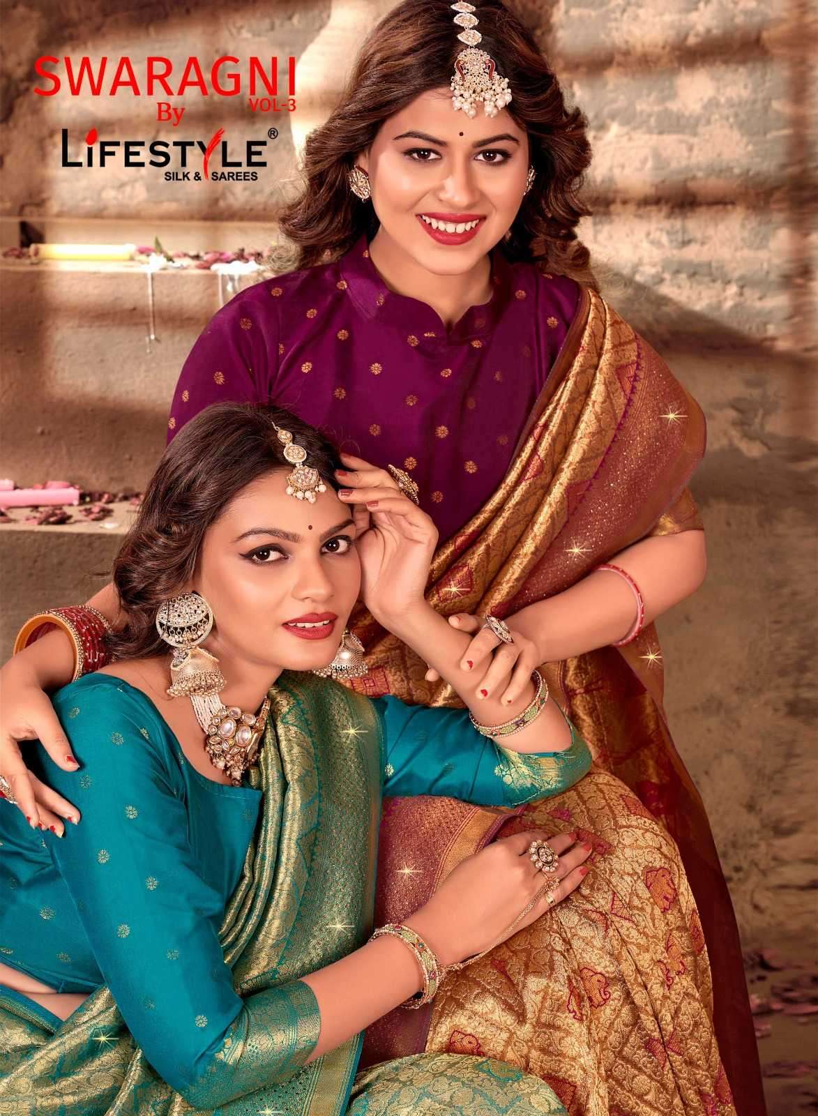 lifestyle swaragini vol 3 series 23781-23784 silk saree