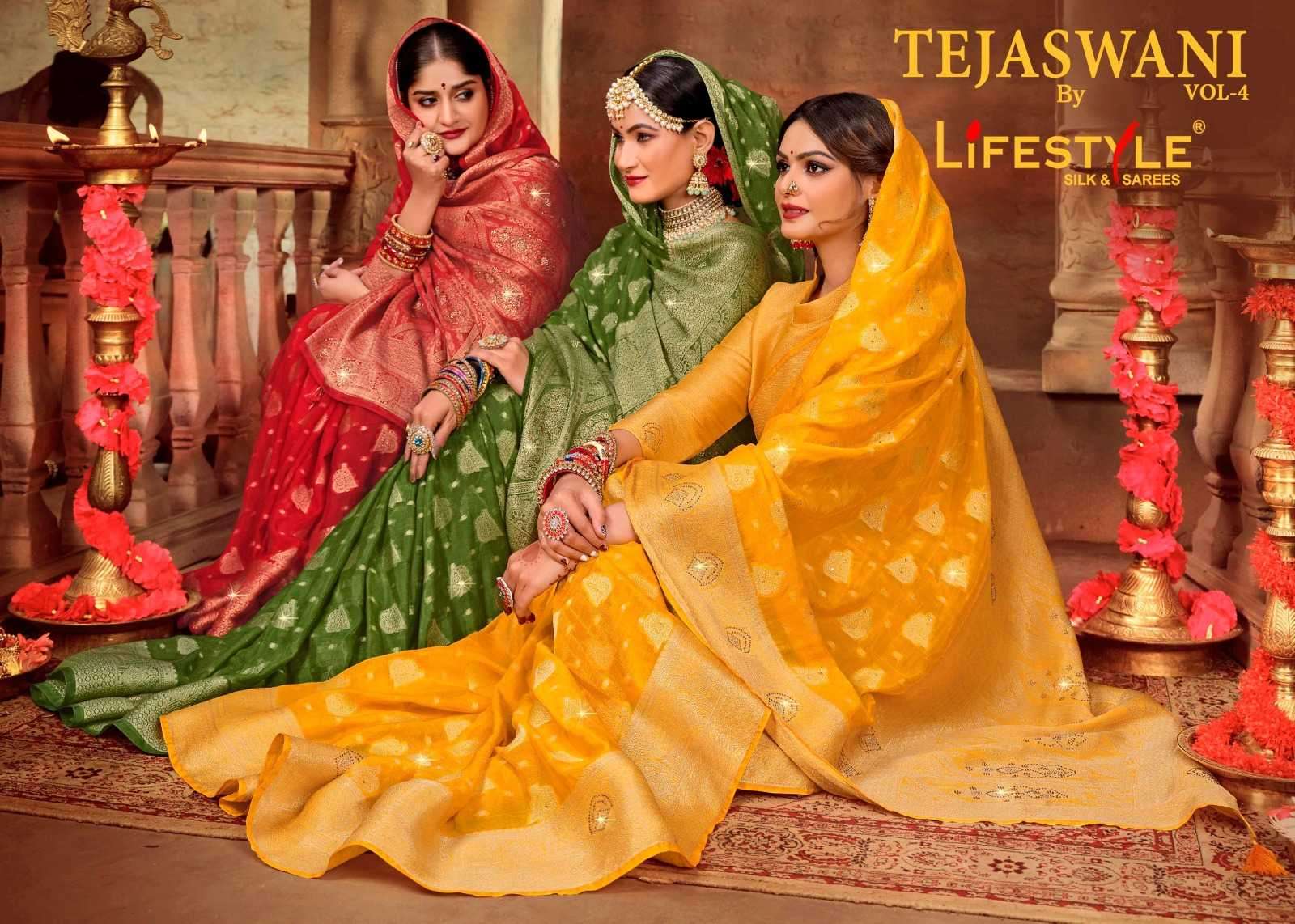 lifestyle tejaswani vol 3 series 25011-25014 silk saree