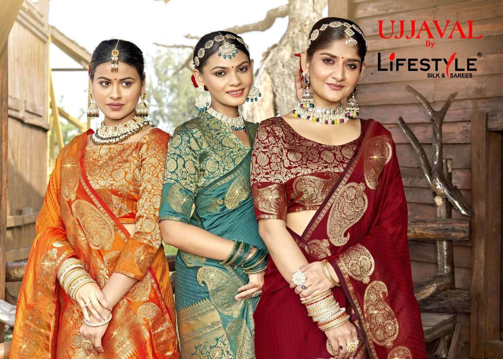 lifestyle ujjaval vol 1 series 24111-24114 silk saree