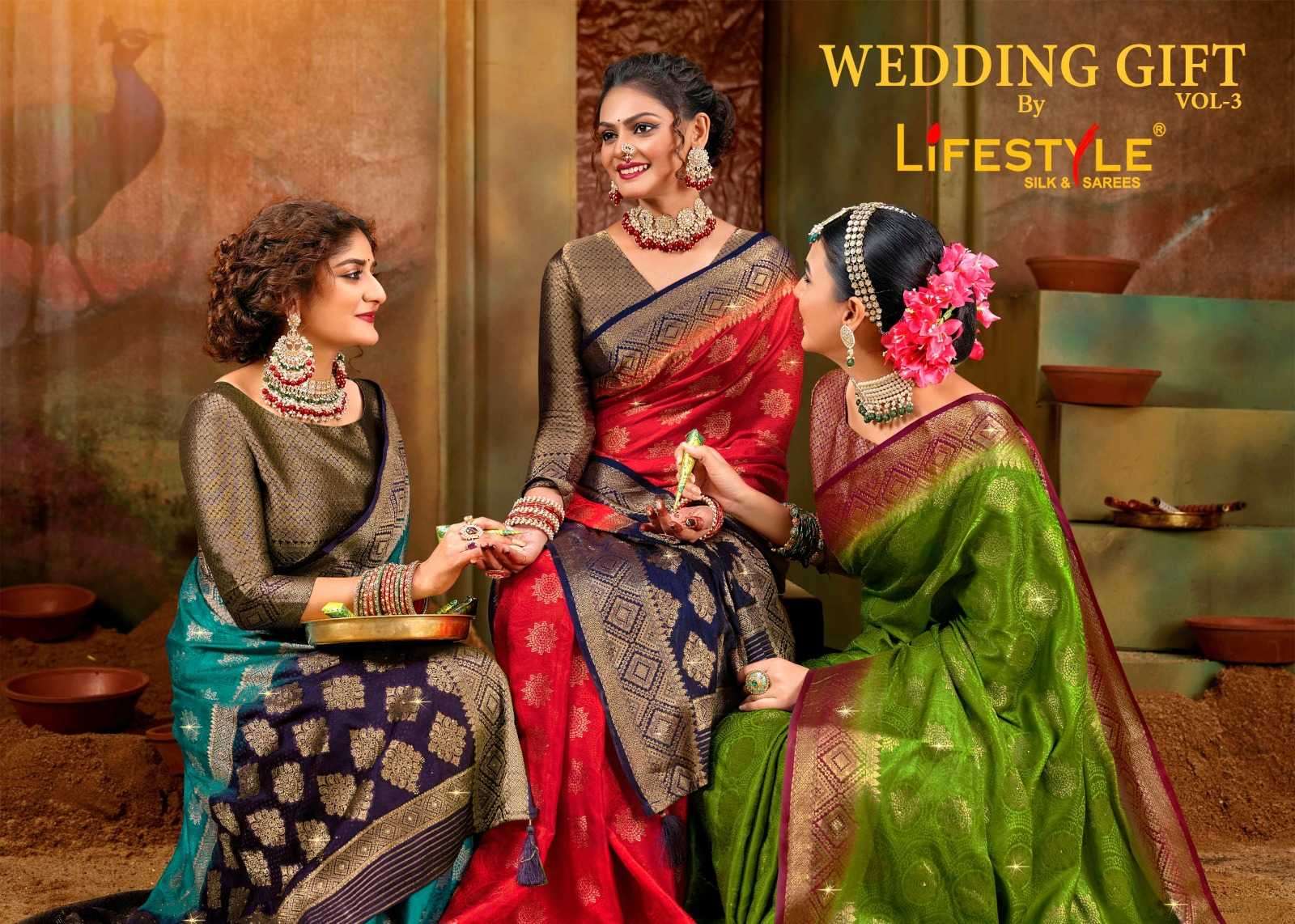 lifestyle wedding gift vol 3 series 24941-24944 silk saree