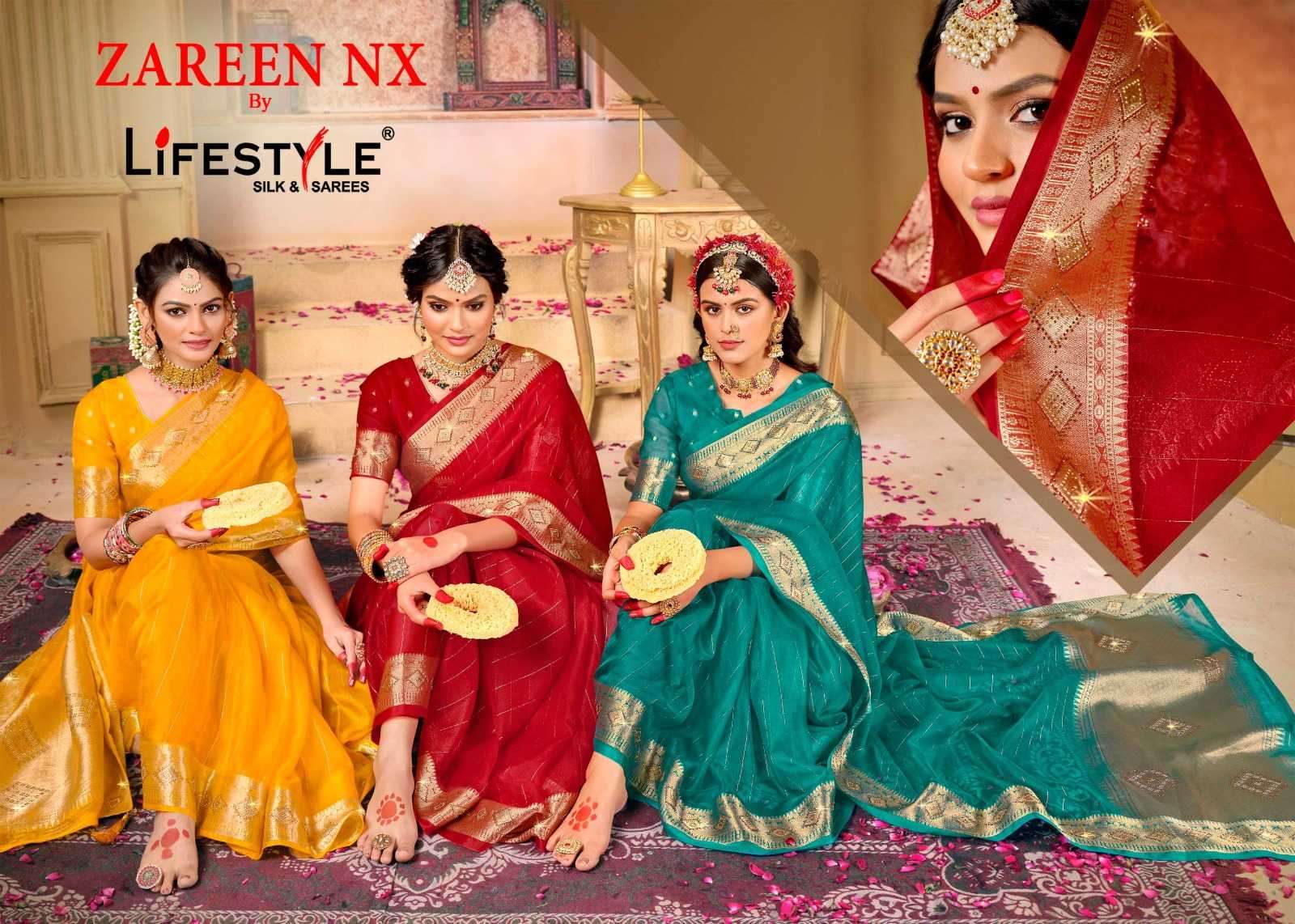 lifestyle zareen nx vol 1 series 27821-27824 fancy silk saree