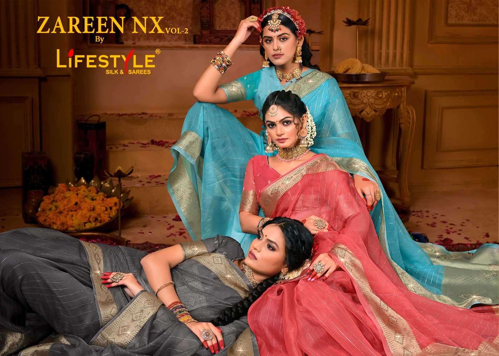 lifestyle zareen nx vol 2 series 25151-25154 silk saree