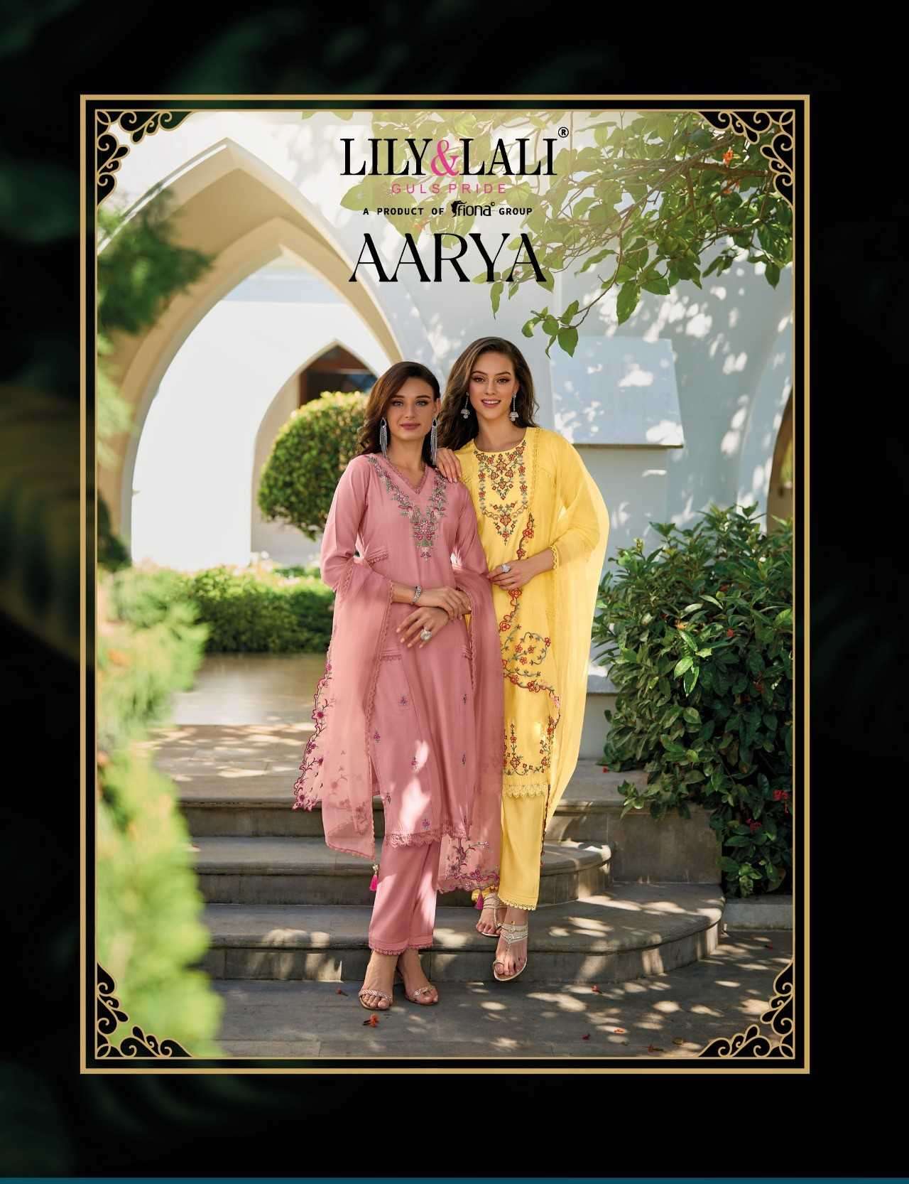 lily and lali aarya series 16201-16206 Milan Silk readymade suit 