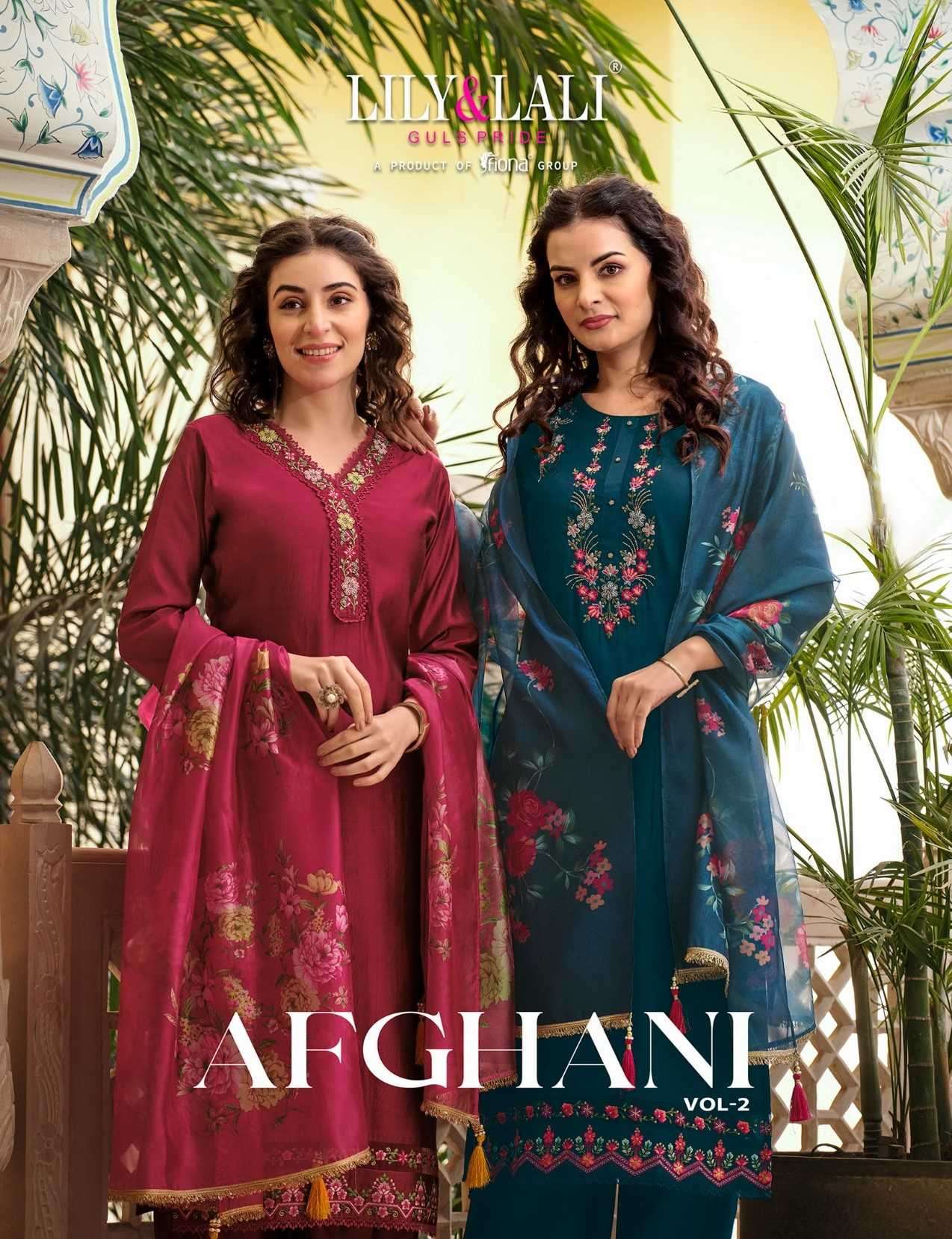lily and lali afghani vol 2 series 16001-16006 fancy silk readymade suit 
