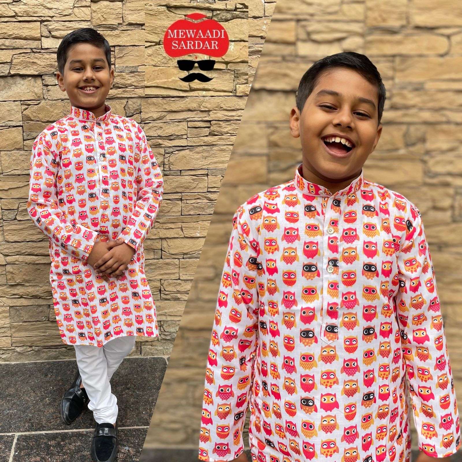 Little Masters By Mewaadi Sardar Printed kurta pyjama set for kids for every occasion