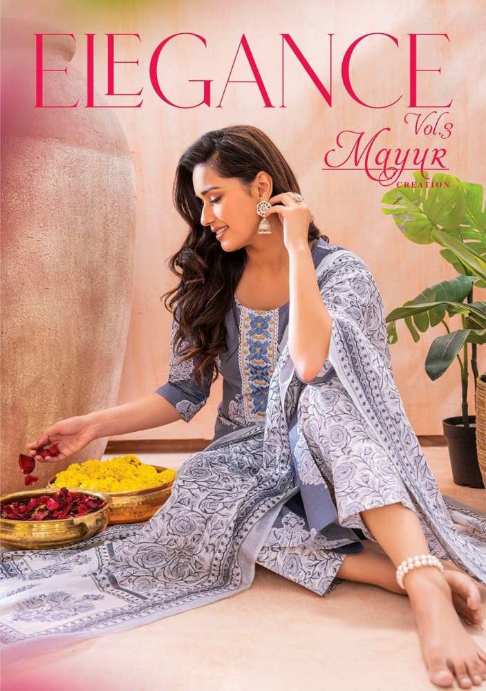 Mayur Elegance Vol-3 series 3001-3010 Cotton readymade suit 