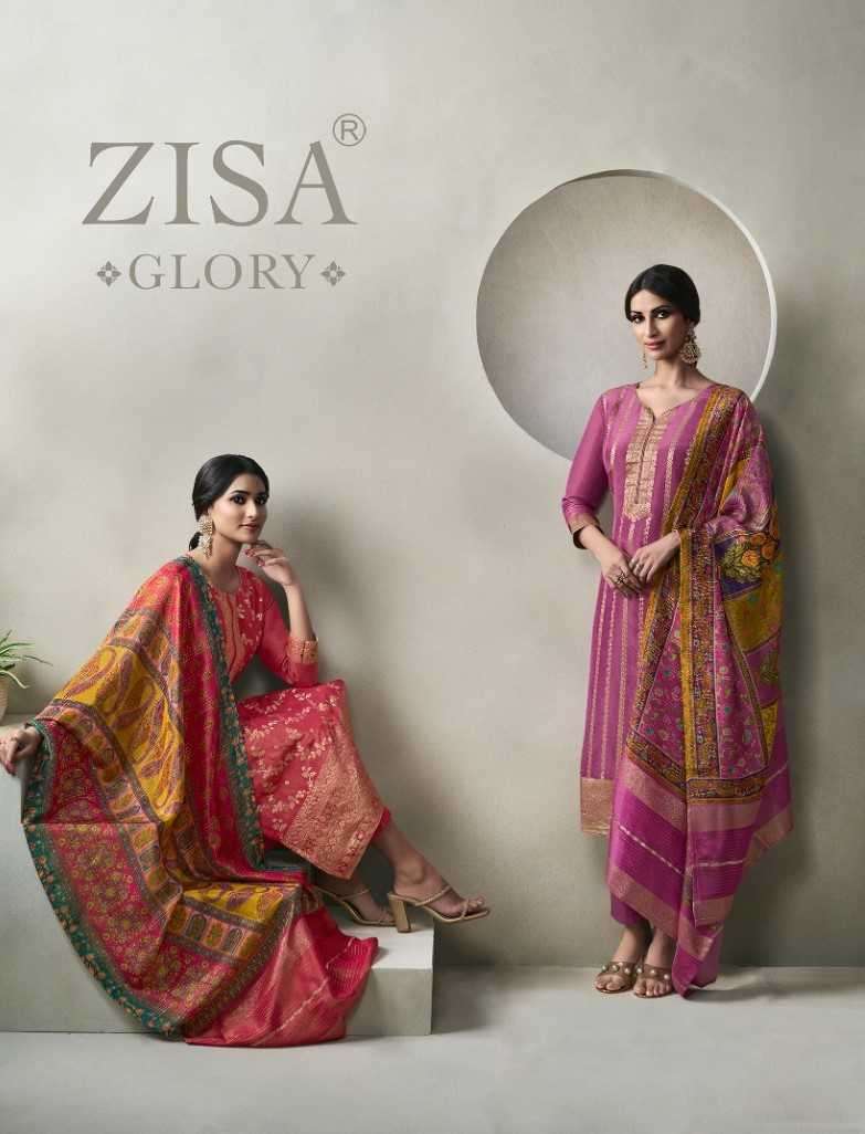 meera trendz zisa glory series 15141-15144 Crystal weaving jacquard suit